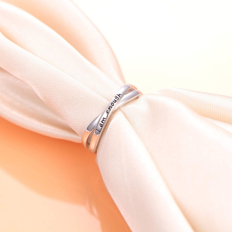 Sterling Silver I Am Enough Ring Size 9