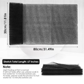 Sibba Net Bath Sponge, African Net Long Bath Net Sponge, Exfoliating Shower Body Scrubber, Elasticity Back Scrubber Skin Smoother for Daily Use (Black)