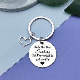 Vadaka Aunt Pregnancy Announcement Gift Keyring New Auntie Keyring Jewelry for Sister Friends Auntie to be Gift Keyring Promoted to Auntie Gift Expecting Aunt Gift Christmas Birthday Gift