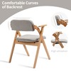 HOMEFUN Folding Chairs with Armrest, Wooden Stackable Dining Chairs with