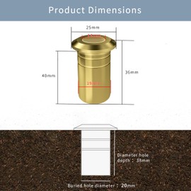 TOGU Door Latch Dust Protector SUS304 Stainless Steel Dust-Proof Security Lock Inserts,Flush Bolt Dust Proof Door Strike,Satin Gold Finish