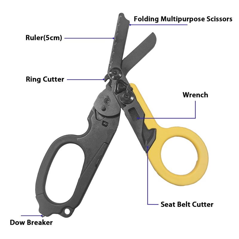 Elegital Trauma Shears Emergency Shears,Stainless Steel Foldable Scissors Pliers,Outdoor Camping