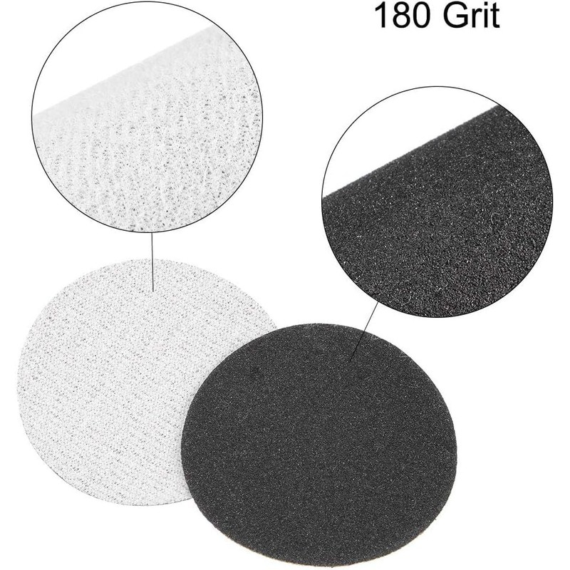 TOP-VIGOR 100Pcs 50mm Wet and Dry Sanding Discs, 180 Grit