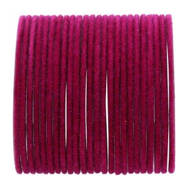 Efulgenz Indian Bangles for Women Indian Bangles Set Bollywood Plain Metal Velvet Bangle Bracelets Bridal Wedding Fashion Costume Jewelry for Women (24 Pcs) Size 2.6