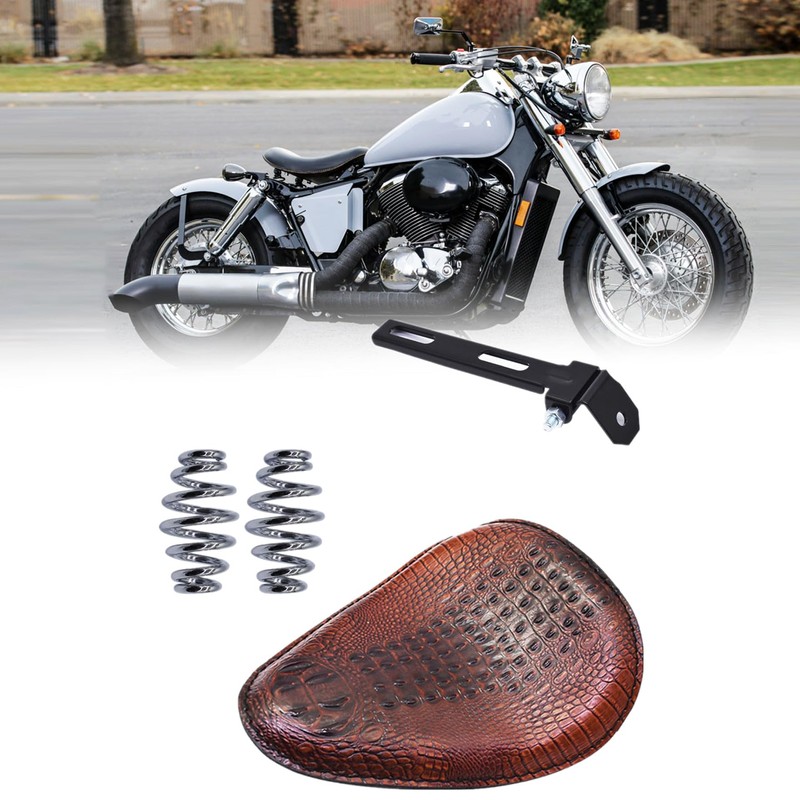waltyotur Motorcycle Soft Leather Solo Seat Spring Bracket Replacement for