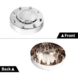 G-PLUS Pair Front Alcoa Alloy Wheel Center Hub Caps 1-TON Dually Compatible with Dodge RAM 3500 2011-2016 2Pcs Front Chrome