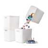 Yishyfier Plastic Storage Baskets Bins Boxes With Lids,Organizing Container White