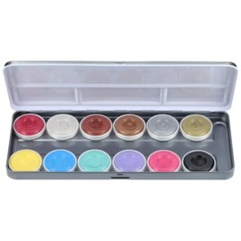 Superstar Aqua Face &amp; Body Paint 12 Color Palette Shimmer &amp; Pastel