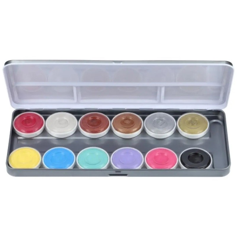 Superstar Aqua Face &amp; Body Paint 12 Color Palette Shimmer