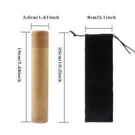 Klmnop 4 PCS Bamboo Scattering Urns for Human Ashes Adult, 7.48''x 1.42'' Small Scattering Tubes with Black Velvet Bag, Biodegradable Urns for Male Women Pet Dog Cat(Natural)