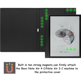 GOVTVA Magnetic Stand Case for Onyx Boox Note Air 4 C/Note Air 3 C (2024/2023 Released) Ultra-Thin Lightweight Leather Cover with Auto Sleep/Wake & Magnetic Closure (Cloth Black)