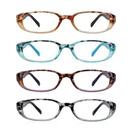 LifeArt 4 Pairs Reading Glasses, Blue Light Blocking Glasses, Computer Reading