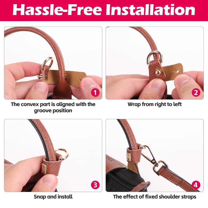 2 Pcs Strap Compatible with Longchamp Mini Bag, Adjustable Strap