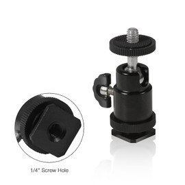 Julius Studio [2-Pack] 360 Degree Angle Adjustable Mini Ball Adapter with Standard 1/4 Inch Screw Thread for Monopod, Tripod, DSLR Camera, Cellphone Holder, and Lighting Accessories, JSAG429