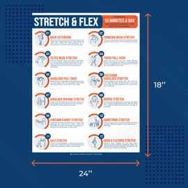 Stretch & Flex Poster Exercise for Workplace Guide Employees Employers (Pack 2)
