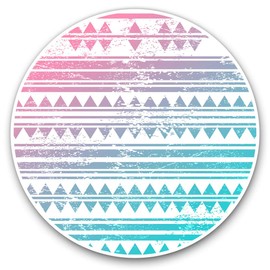 Vinyl Stickers (Set of 2) 7.5cm - Pink Blue Ethnic Tribal Boho Surf #12525