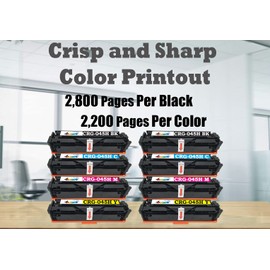 Dell (Set of 8) 4Benefit Compatible Replacement 045 045H Toner Cartridge Canon045H (2xKCYM) for Color imageCLASS MF632Cdw MF634Cdw LBP612Cdw MF632Cdw MF634C MF634Cdw LBP612Cdw Laser Printer