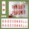 24 Pcs Strawberry Press on Nails Pink Fake Nails with