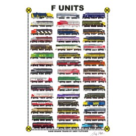 F-Units 11"x17" Railroad Poster by Andy Fletcher signed