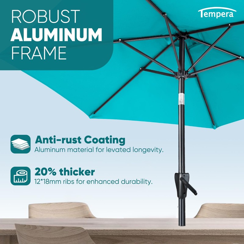 Tempera 7.5ft Patio Market Outdoor Table Umbrella with Push Button