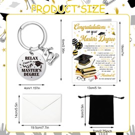 HOWAF Masters Graduation Card, Mastered It! Degree Congratulations Card with Keyring, Masters Graduation Gifts for Her, Him, Daughter, Son, Granddaughter, Grandson, Niece, Nephew, Friends