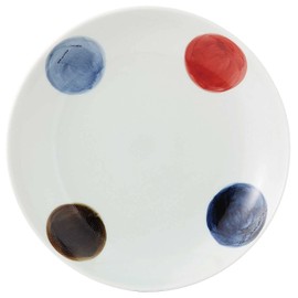 Hama Pottery 293092 Hasami Wayama Kiln WAZAN 7-inch Deep Plate, Approx. 8.7 inches (22 cm), Glazed Round Crest, Made in Japan