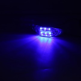 Ygmylandbb LED Trailer Marker Light Truck Side Marker Light 6LED Clearance Marker Lamp for Heavy Duty Truck Trailer RV Cab Boat Bus Lorry, Chrome Bezel, Oval, Blue, 12V 24V, 6 Pcs