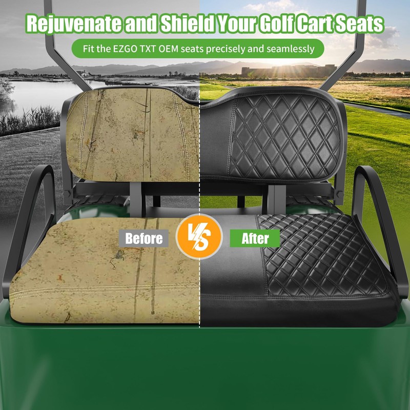 10L0L Golf Cart Seat Covers for EZGO TXT Front Seats