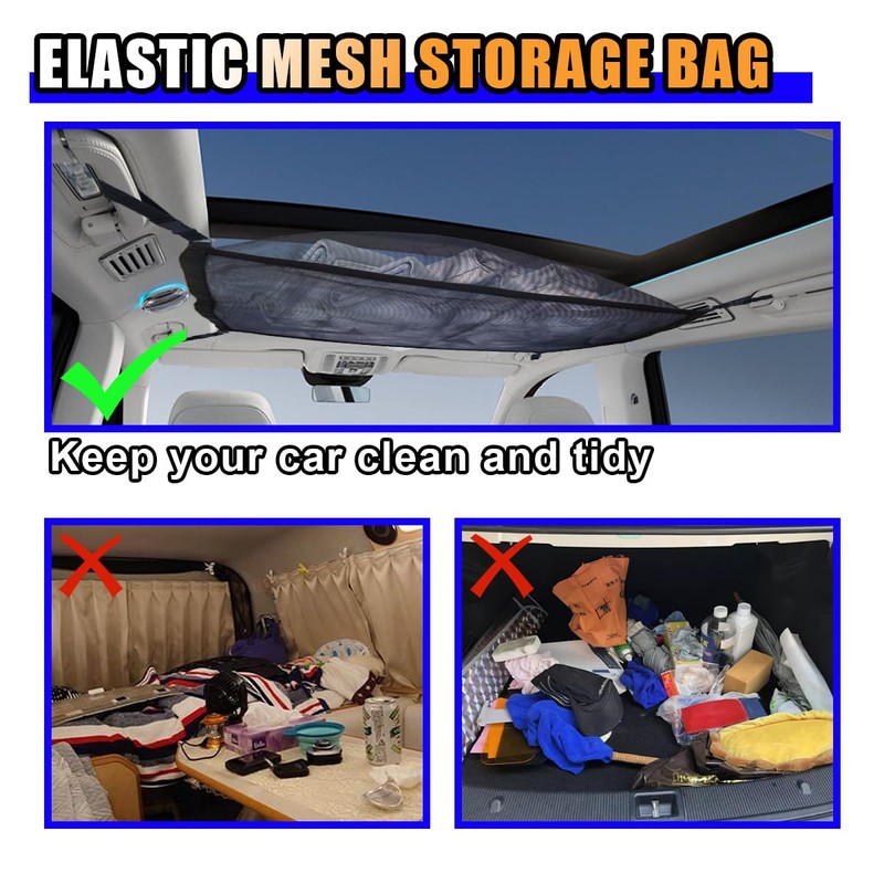 Car Ceiling Cargo Net for SUV - 29.3'' x 22.4''
