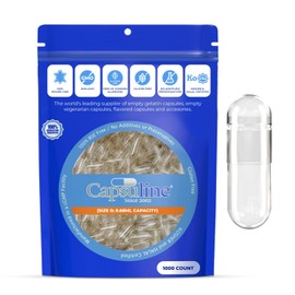 Capsuline Gelatine Leerkapseln Gr."0" Transparent, 1000 Stück - Hergestellt in Nord- & Südamerika - Kosher & Halal Certified - Pill Capsules