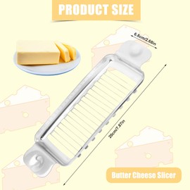 Butter Slicer Cutter, Stainless Steel Cheese Slicer Ergonomic Butter Gadgets Cheese Even Slicing for Portion Control Cheese Butter Tool with Portable Grip Parts for Butter Block Cheese(Silver)