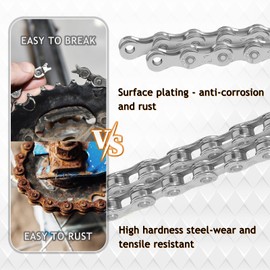 AEYINO 6/7/8/9/10/11/12 Speed Bike Chain,Bicycle Chain for Road Bike/E-Bike/Mountain Bike/MTB 1/2 x 11/128 Inch 116 Links with Quick Link,compatible with SHIMANO/SRAM/CAMPAGNOLO/KMC,Silver/Gold