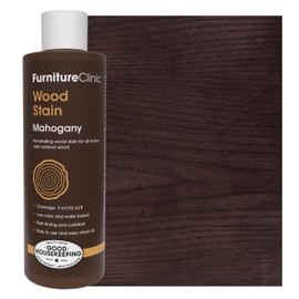 Furniture Clinic Wood Stain | Mahogany | Water Based | Fast Drying, Low Odor, & Non-Toxic | for Indoor & Outdoor Furniture and More | Multiple Finishes | (8.5oz / 250ml)