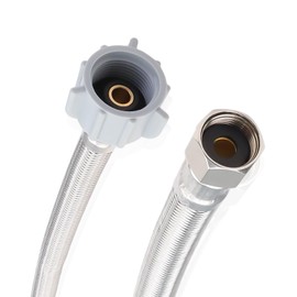 12 Inch Flexible Toilet Connector, 7/8" Ballcock x 3/8" Compression Stainless Steel Braided Toilet Hose Supply Line for Toilet Hose Replacement