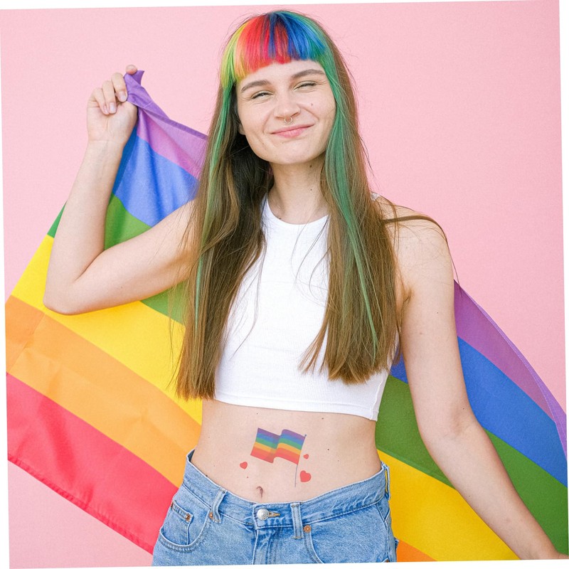 WHAMVOX Rainbow Pride Stickers 8 Sheets Gay Pride Transfer Decals