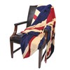 Sleeping Partners Union Jack Flag Coral Fleece Throw Blanket, Red/White/Blue