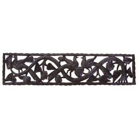 Le Primitif Galleries Haitian Recycled Steel Oil Drum Outdoor Decor, 48 by 12-Inch, Horizontal Tree of Life Strip