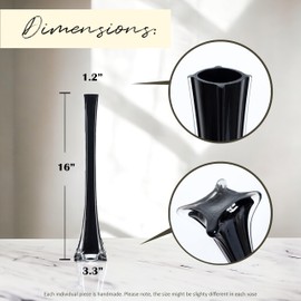 Craft And Party, Pack of 12, Eiffel Tower Vases Centerpiece for Flower, Wedding, Decoration. (16", Black)