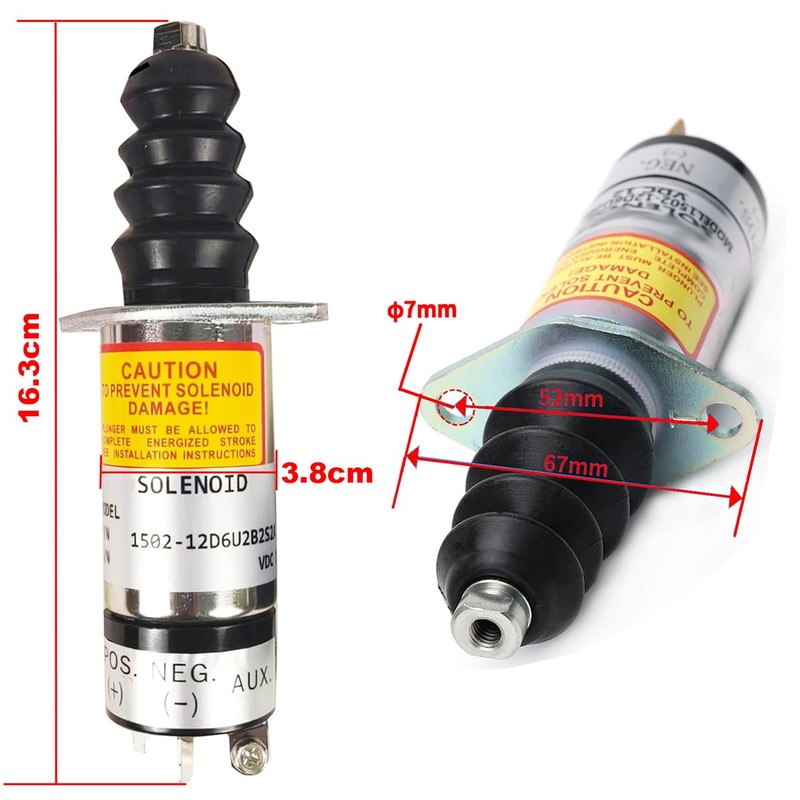 ZeeKee 1502 Series Fuel Shut off Solenoid Stop Solenoid 1502-12D6U2B2S2A