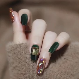 Senvenski Grün Jelly Gel Nagellack Rein Türkis Magnetisch Nagellack Transparent Kristall Shellac Glitzer UV LED Gift Set Kit Nagellack Kinder Mädchen (CS2-010)