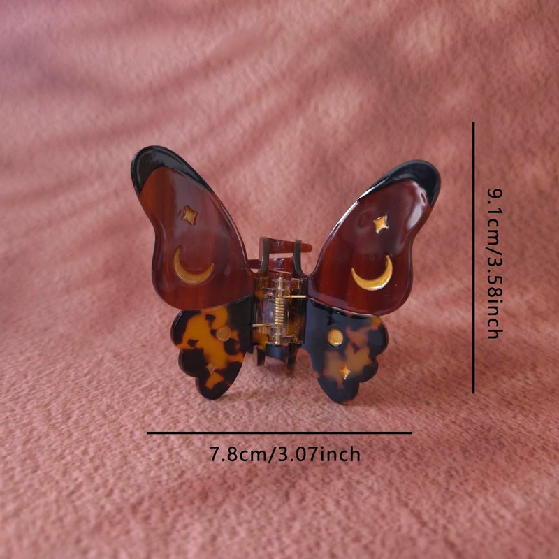 White Spotted Butterfly Hair Clips,Acetate Hair Clip,Star Butterfly Claw Clips