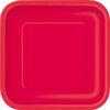 Unique Square Eco Friendly Paper Plates - 23cm - Red
