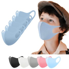 Children's Fabric Mask, Pack of 5, Blue, Mouth and Nose Protection, Washable, Everyday Mask, Face Mask, Mouth and Nose Protection, Girls, Boys