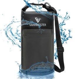 VANNMESTER Marine Dry Bag Waterproof Bag Backpack for Men Women Essentials for Boating Swimming Kayaking Rafting Fishing-Black 2L