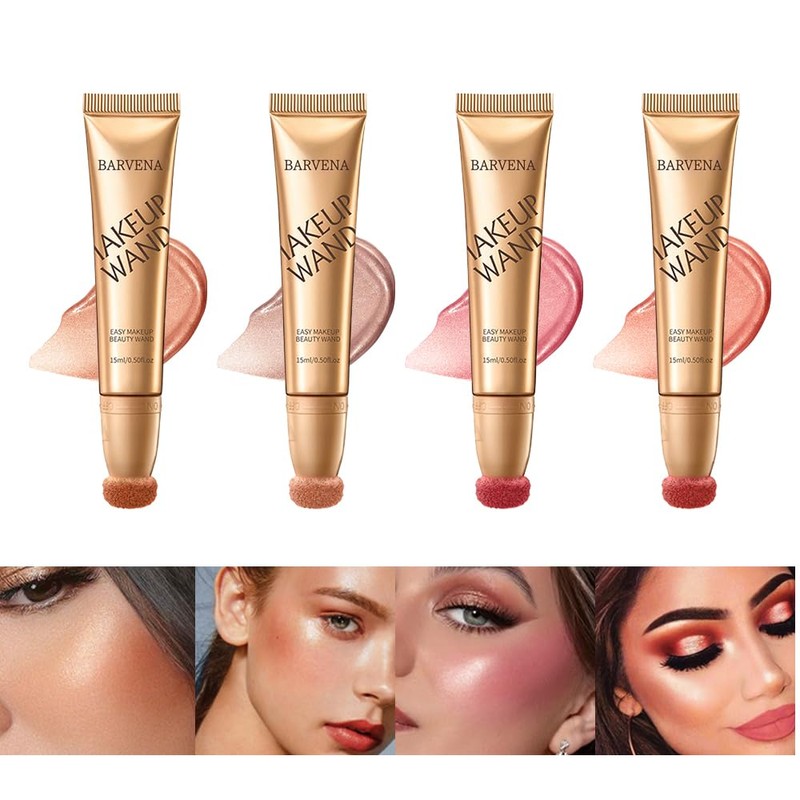 BARVENA Liquid Highlighter Wand，Liquid Highlighter Makeup Wand For Luminous, Glowing