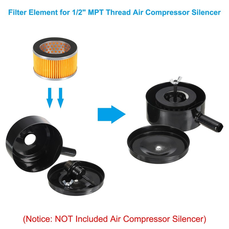 PATIKIL 3.2 x 2 Inch Air Compressor Intake Paper Filter