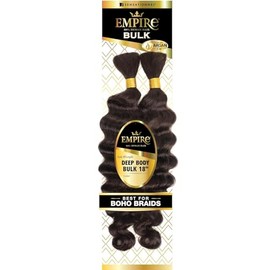 Sensationnel Empire bulk braiding – deep body human hair braids for knotless boho box or curly loose wave styles - 1 pack (18 inch, S4/27)