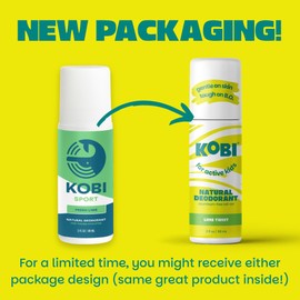 Kobi Deodorant for Active Kids, Teens, Boys, Girls - Natural, Aluminum-Free, Sport Strength - Lime Twist