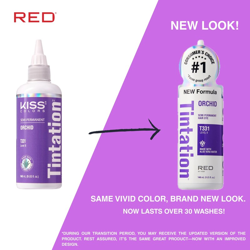 Red by Kiss Tintation Semi-Permanent Hair Color, Aloe Vera Water