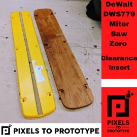 Undisclosed DeWalt DWS780 Miter Saw Zero Clearance Insert - Pixels to Prototype - Light-Ash/Maple/Oak